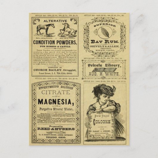 ヴィンテージ広告の新聞社の小売広告 ポストカード (正面)