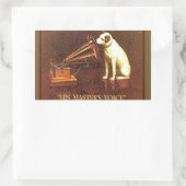 ヴィンテージ広告の、主人の声 長方形シール (バッグ)