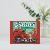 ヴィンテージ広告イチゴ独立LA シーズンポストカード (スタンド正面)