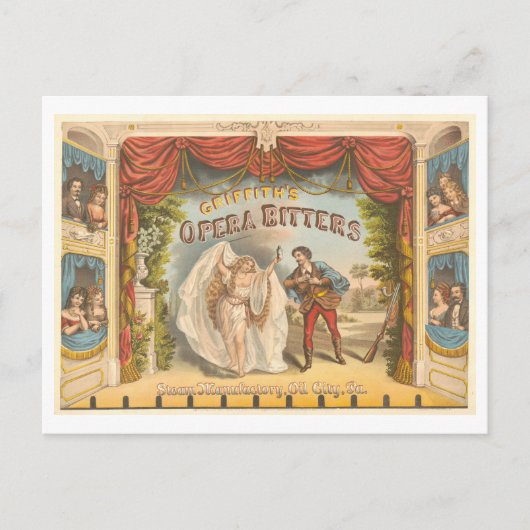 ヴィンテージ広告グリフィスのオペラビターズ ポストカード (正面)