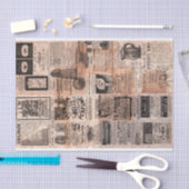 ヴィンテージ広告コラージュ 薄葉紙 (クラフト)