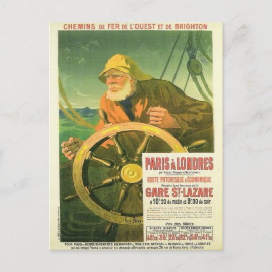 ヴィンテージ広告ズフランスの鉄道 ポストカード (正面)