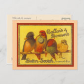 ヴィンテージ広告ズ、カラードとボウザー ポストカード (正面/裏面)