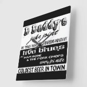 ヴィンテージ広告ズ・ブルース・ミュージック・ウォール・クロック スクエア壁時計 (傾斜)