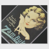 ヴィンテージ広告ハンドクリーム女性金髪 ラッピングペーパー (フラット)