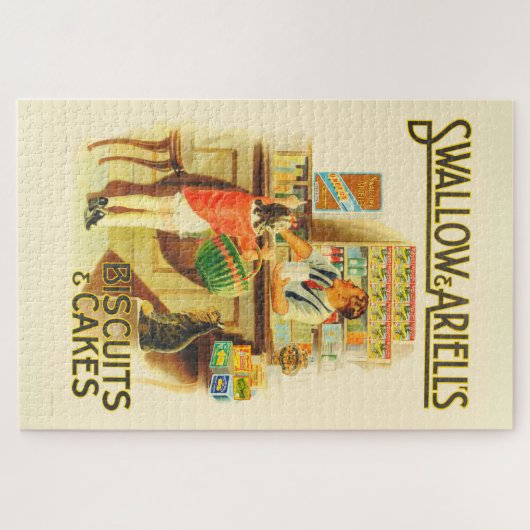 ヴィンテージ広告ビスケットのポスター ジグソーパズル (横)