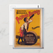 ヴィンテージ広告ビールのポスター ポストカード (正面/裏面)