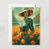 ヴィンテージ広告ファッションはがき ポストカード (正面/裏面)