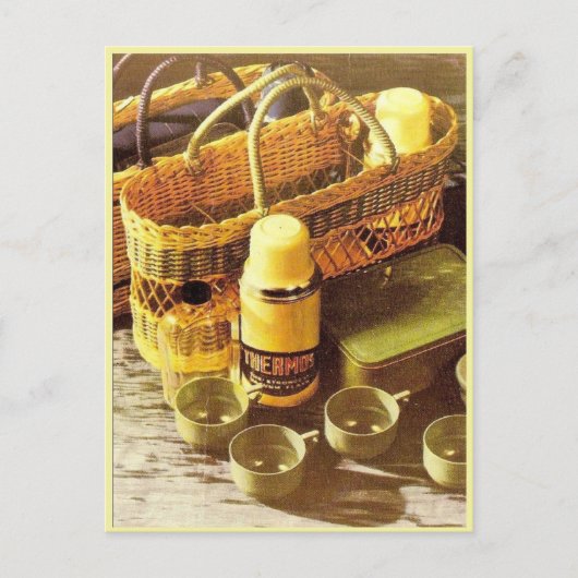 ヴィンテージ広告フラスコ ポストカード (正面)