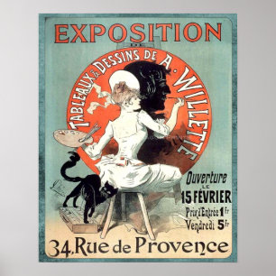 ヴィンテージ広告フランスのアーティスト展 ポスター
