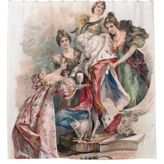 ヴィンテージ広告ポスター シャワーカーテン (正面)