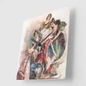 ヴィンテージ広告ポスター スクエア壁時計 (傾斜)