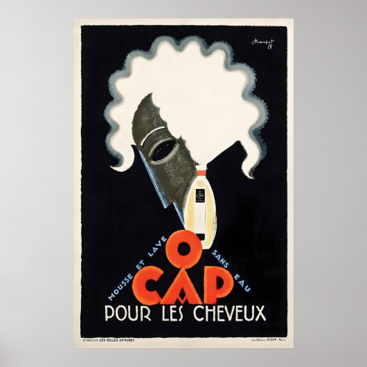 ヴィンテージ広告ポスター O Cap Pour Les Cheveux ポスター (正面)