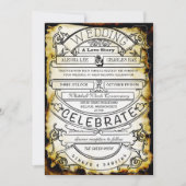 ヴィンテージ広告モダン タイポグラフィ ウェディング 招待状 (正面)