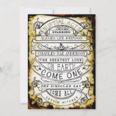 ヴィンテージ広告モダン タイポグラフィ ウェディング 招待状 (裏面)