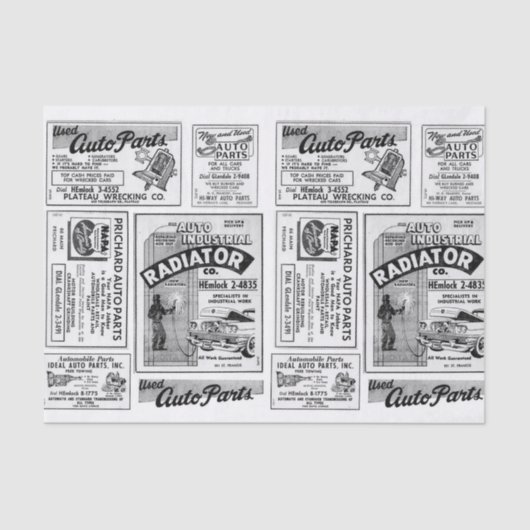 ヴィンテージ広告切り離し、ギフト 薄葉紙 (正面)