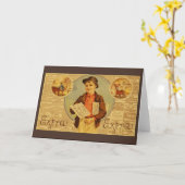 ヴィンテージ広告新聞の挨拶 カード (黄色い花)