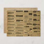 ヴィンテージ広告新聞美しい ポストカード (正面/裏面)