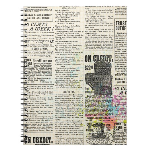 ヴィンテージ広告新聞 ノートブック (正面)