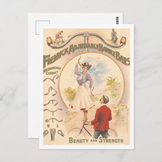 ヴィンテージ広告自転車ハンドルバー ポストカード (正面/裏面)