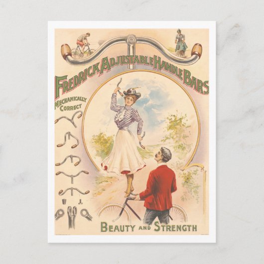 ヴィンテージ広告自転車ハンドルバー ポストカード (正面)