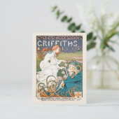 ヴィンテージ広告自転車ポスターフランス1898 ポストカード (スタンド正面)