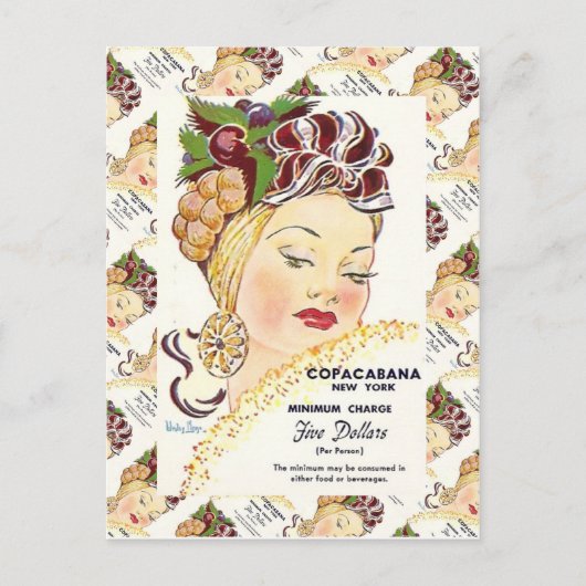 ヴィンテージ広告、コパカバーナ、ニューヨーク ポストカード (正面)