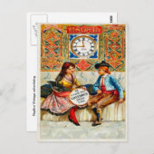 ヴィンテージ広告、マドリード旅行ポスター ポストカード (正面/裏面)