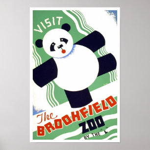 ヴィンテージ広告 1938年 シカゴのブルックフィールド・ズーを訪れよう ポスター