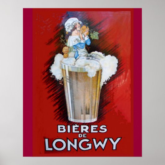 ヴィンテージ広告、Bieres de Longwy ポスター (正面)