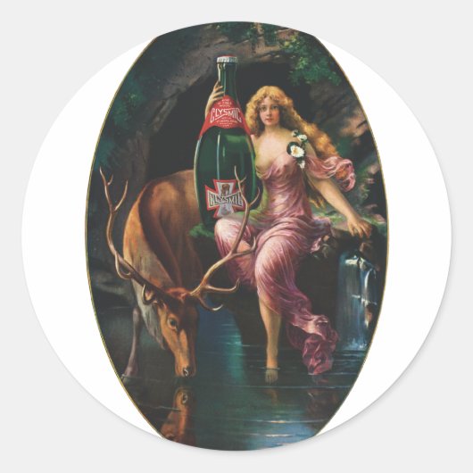 ヴィンテージ広告- Clysmic Table Water ラウンドシール (正面)