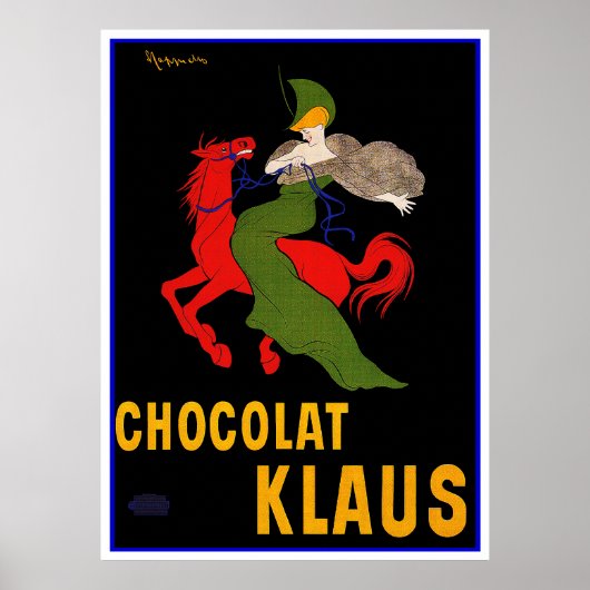 ヴィンテージ広告byカプピエロ – Chocolat Klaus ポスター (正面)