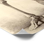 ヴィンテージ座りスケルトンポスタープリント ポスター (角)