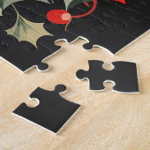 ヴィンテージ座る黒猫クリスマステーマ ジグソーパズル (側面)