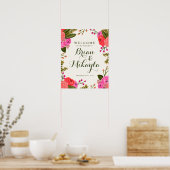 ヴィンテージ庭園の結婚式ウェルカムポスター ポスター (キッチン)