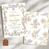 ヴィンテージ庭園の結婚式パーティー 招待状