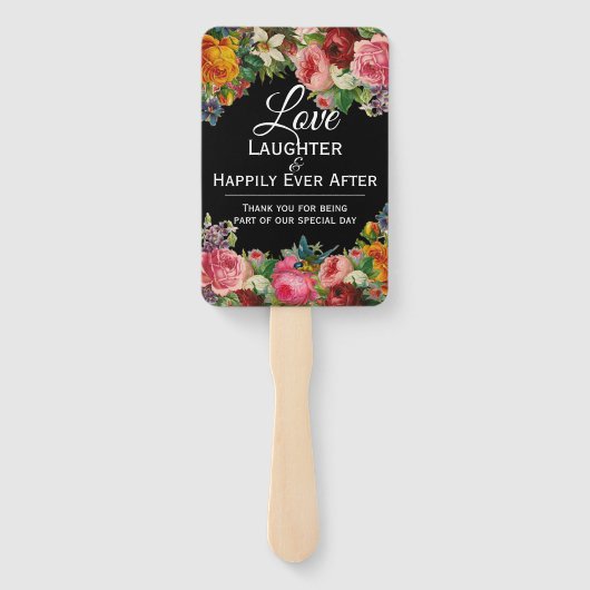 ヴィンテージ庭園の結婚式ファン ハンドファン (裏面)