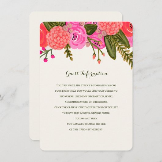 ヴィンテージ庭園の結婚式挿入 エンクロージャーカード (正面/裏面)