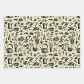 ヴィンテージ庭園愛好家パーティータイル ラッピングペーパーシート (正面)