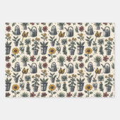 ヴィンテージ庭園愛好家パーティータイル ラッピングペーパーシート (正面)