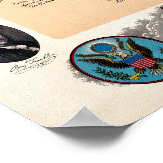 ヴィンテージ建国の父と宣言 ポスター (角)