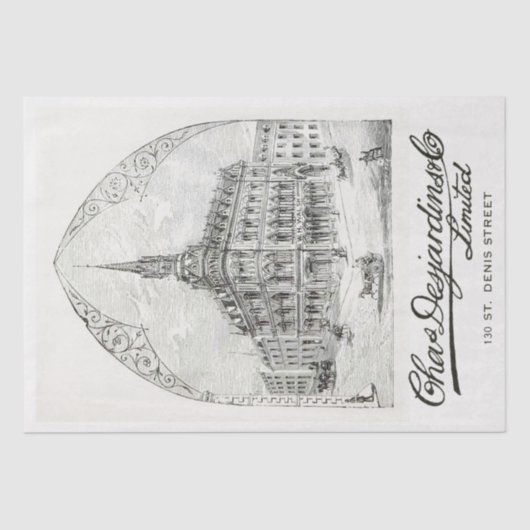 ヴィンテージ建物フランスのスクリプト切り離し家具 薄葉紙 (正面)