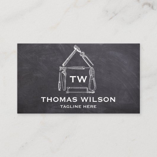 ヴィンテージ建築の大工の道具 名刺 (正面)