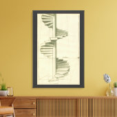 ヴィンテージ建築の階段、らせん階段 キャンバスプリント (インサイチュ (リビング))