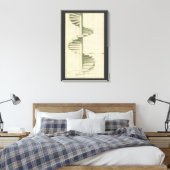 ヴィンテージ建築の階段、らせん階段 キャンバスプリント (インサイチュ (寝室))