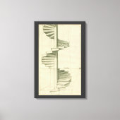 ヴィンテージ建築の階段、らせん階段 キャンバスプリント (正面)