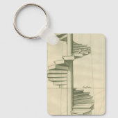 ヴィンテージ建築の階段、らせん階段 キーホルダー (正面)