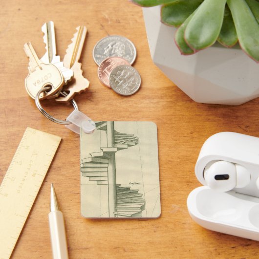 ヴィンテージ建築の階段、らせん階段 キーホルダー (デスク)