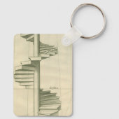 ヴィンテージ建築の階段、らせん階段 キーホルダー (裏面)