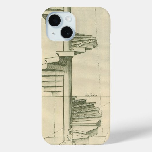 ヴィンテージ建築の階段、らせん階段 Case-Mate iPhoneケース (裏面)